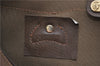 Authentic GUCCI Web Sherry Line Hand Boston Bag GG PVC Leather Brown 7584D