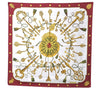 Authentic HERMES Carre 90 "LES CLES" Scarf Silk Red 7586C