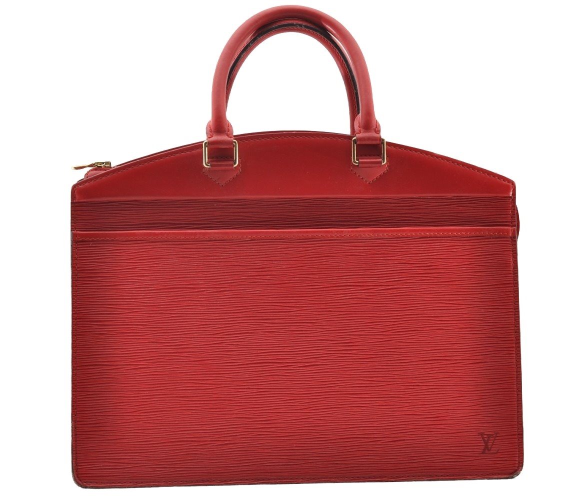 Authentic Louis Vuitton Epi Riviera Hand Bag Red M48187 LV 7587I
