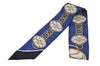 Authentic HERMES Twilly Scarf Silk "Lift Profile" Blue Box 7588C