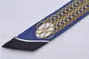 Authentic HERMES Twilly Scarf Silk "Lift Profile" Blue Box 7588C