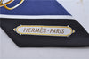 Authentic HERMES Twilly Scarf Silk "Lift Profile" Blue Box 7588C