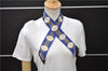 Authentic HERMES Twilly Scarf Silk "Lift Profile" Blue Box 7588C