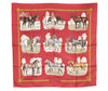 Authentic HERMES Carre 90 Scarf "LES ROBE" Silk Red 7589E