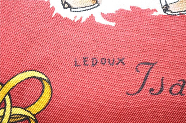 Authentic HERMES Carre 90 Scarf "LES ROBE" Silk Red 7589E