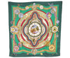 Authentic HERMES Carre 90 Scarf "parmi les fleurs je compte" Silk Green 7589I