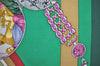 Authentic HERMES Carre 90 Scarf "parmi les fleurs je compte" Silk Green 7589I