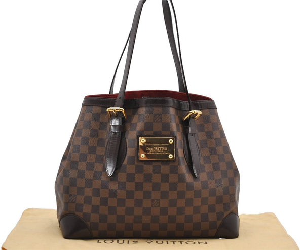 Authentic Louis Vuitton Damier Hampstead MM Shoulder Tote Bag N51204 LV 7590D