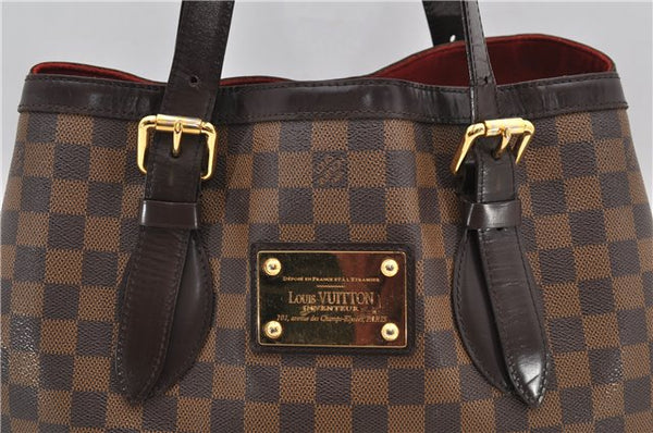 Authentic Louis Vuitton Damier Hampstead MM Shoulder Tote Bag N51204 LV 7590D