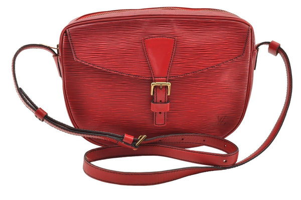 Authentic Louis Vuitton Epi Jeune Fille Shoulder Cross Bag Red M52157 LV 7590I
