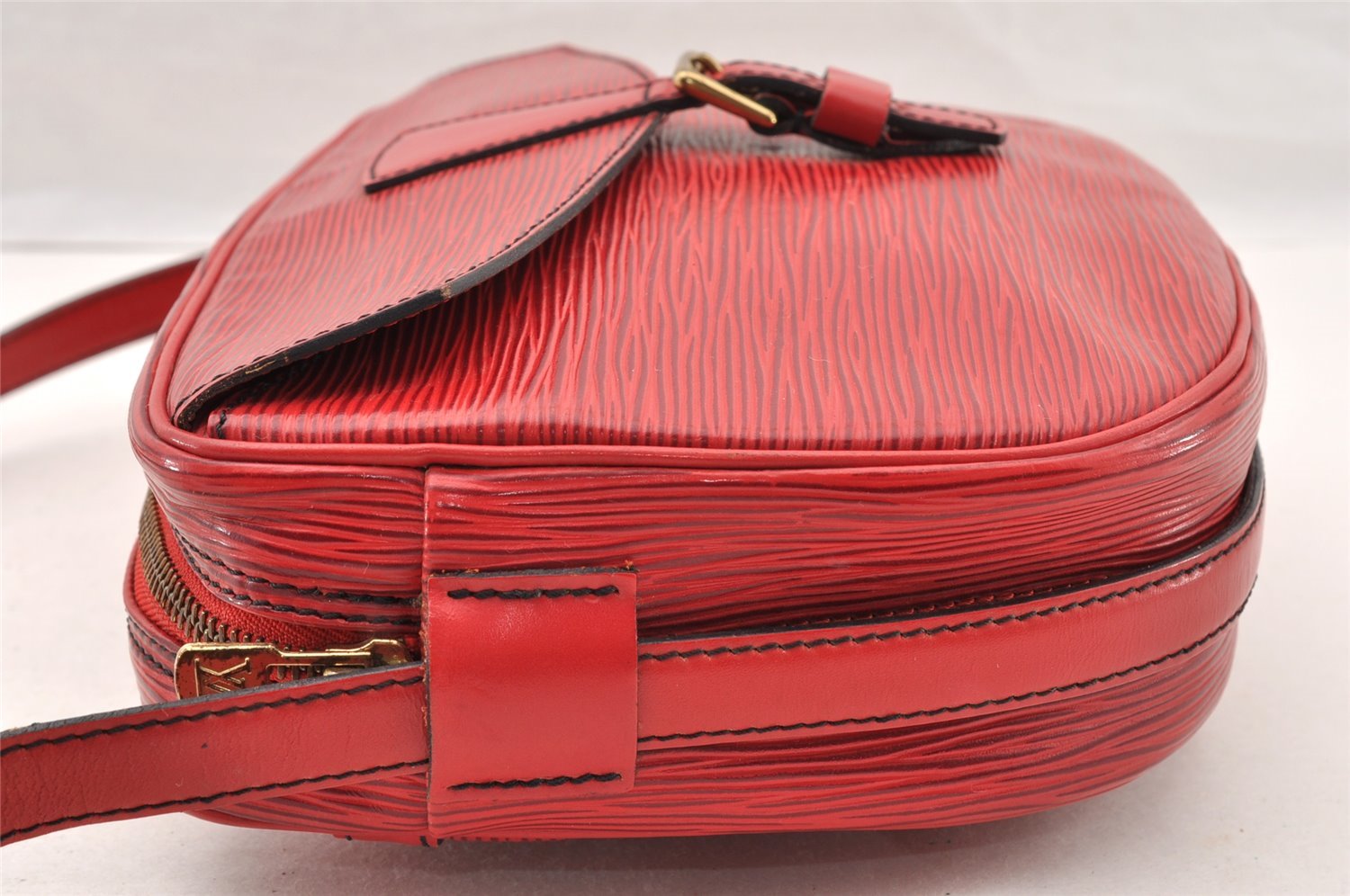 Authentic Louis Vuitton Epi Jeune Fille Shoulder Cross Bag Red M52157 LV 7590I