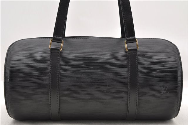 Authentic LOUIS VUITTON Epi Soufflot Black Hand Bag M52222 LV 7591C