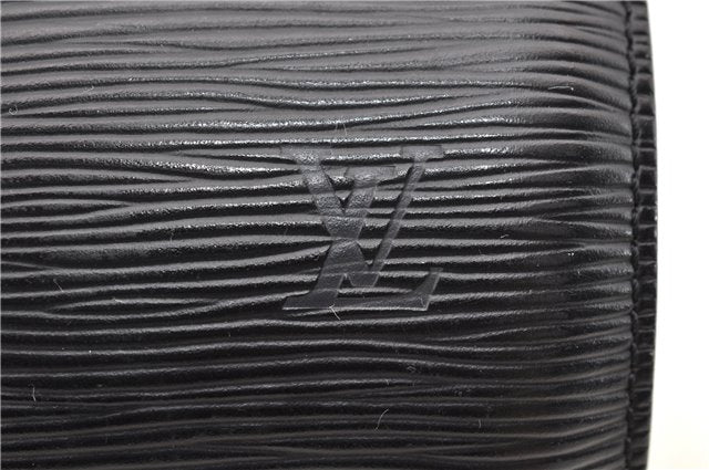 Authentic LOUIS VUITTON Epi Soufflot Black Hand Bag M52222 LV 7591C