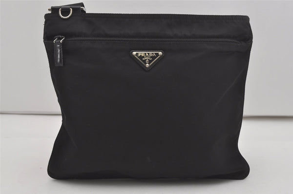 Authentic PRADA Nylon Tessuto Leather Shoulder Cross Body Bag Purse Black 7591I