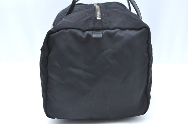 Authentic PRADA Vintage Nylon Tessuto Leather Hand Boston Bag Black 7592G