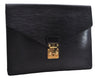 Auth Louis Vuitton Epi Porte Documents Senateur Briefcase M54452 Black LV 7593D