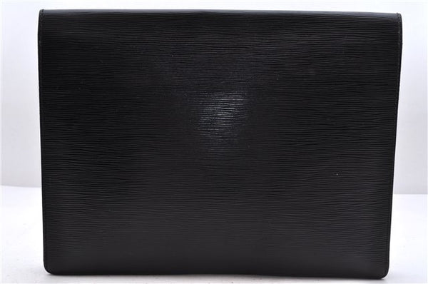 Auth Louis Vuitton Epi Porte Documents Senateur Briefcase M54452 Black LV 7593D