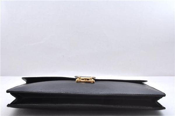 Auth Louis Vuitton Epi Porte Documents Senateur Briefcase M54452 Black LV 7593D