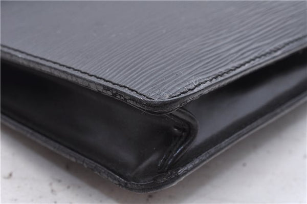 Auth Louis Vuitton Epi Porte Documents Senateur Briefcase M54452 Black LV 7593D
