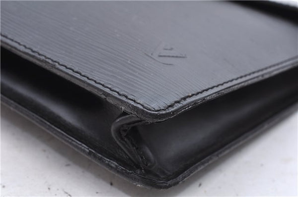 Auth Louis Vuitton Epi Porte Documents Senateur Briefcase M54452 Black LV 7593D