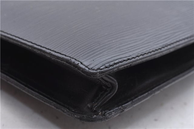 Auth Louis Vuitton Epi Porte Documents Senateur Briefcase M54452 Black LV 7593D