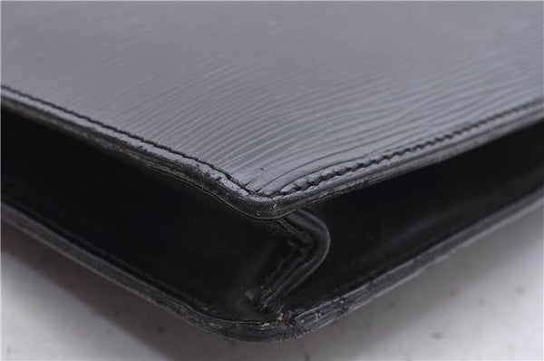 Auth Louis Vuitton Epi Porte Documents Senateur Briefcase M54452 Black LV 7593D