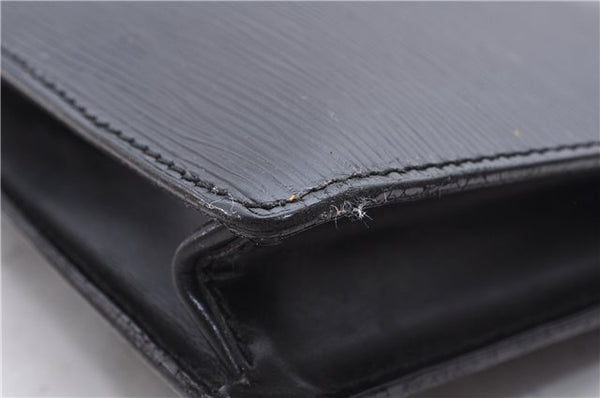 Auth Louis Vuitton Epi Porte Documents Senateur Briefcase M54452 Black LV 7593D