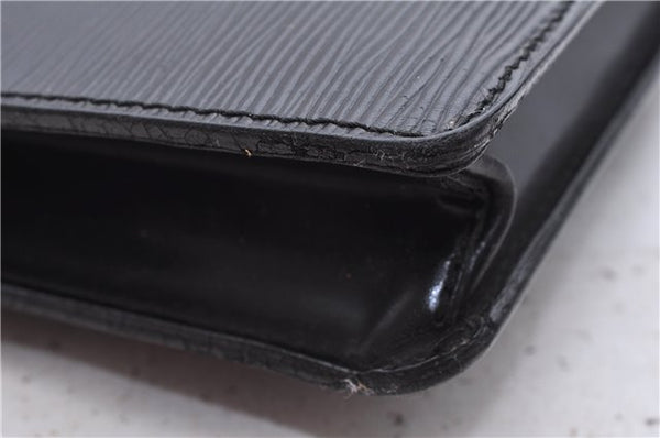 Auth Louis Vuitton Epi Porte Documents Senateur Briefcase M54452 Black LV 7593D