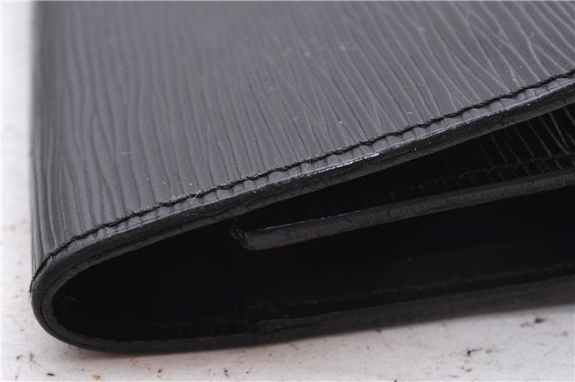Auth Louis Vuitton Epi Porte Documents Senateur Briefcase M54452 Black LV 7593D