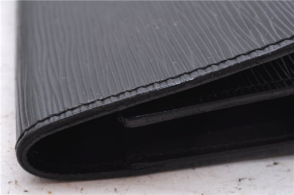 Auth Louis Vuitton Epi Porte Documents Senateur Briefcase M54452 Black LV 7593D