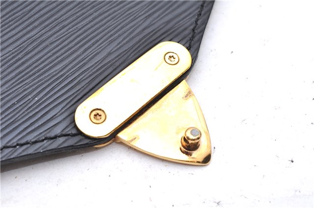 Auth Louis Vuitton Epi Porte Documents Senateur Briefcase M54452 Black LV 7593D