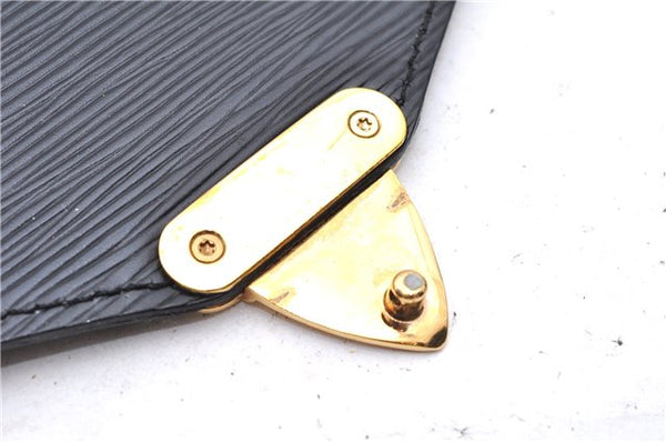Auth Louis Vuitton Epi Porte Documents Senateur Briefcase M54452 Black LV 7593D