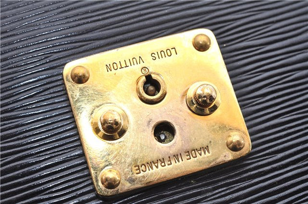 Auth Louis Vuitton Epi Porte Documents Senateur Briefcase M54452 Black LV 7593D