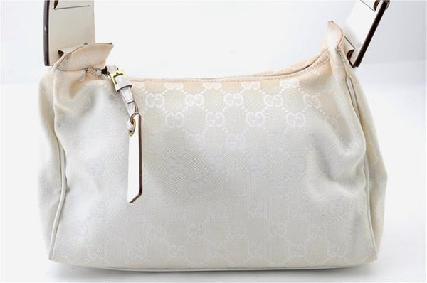 Authentic GUCCI Shoulder Hand Bag Purse GG Canvas Leather 92699 White 7594C