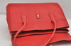 Authentic Salvatore Ferragamo Gancini Leather Shoulder Hand Bag Red 7594I