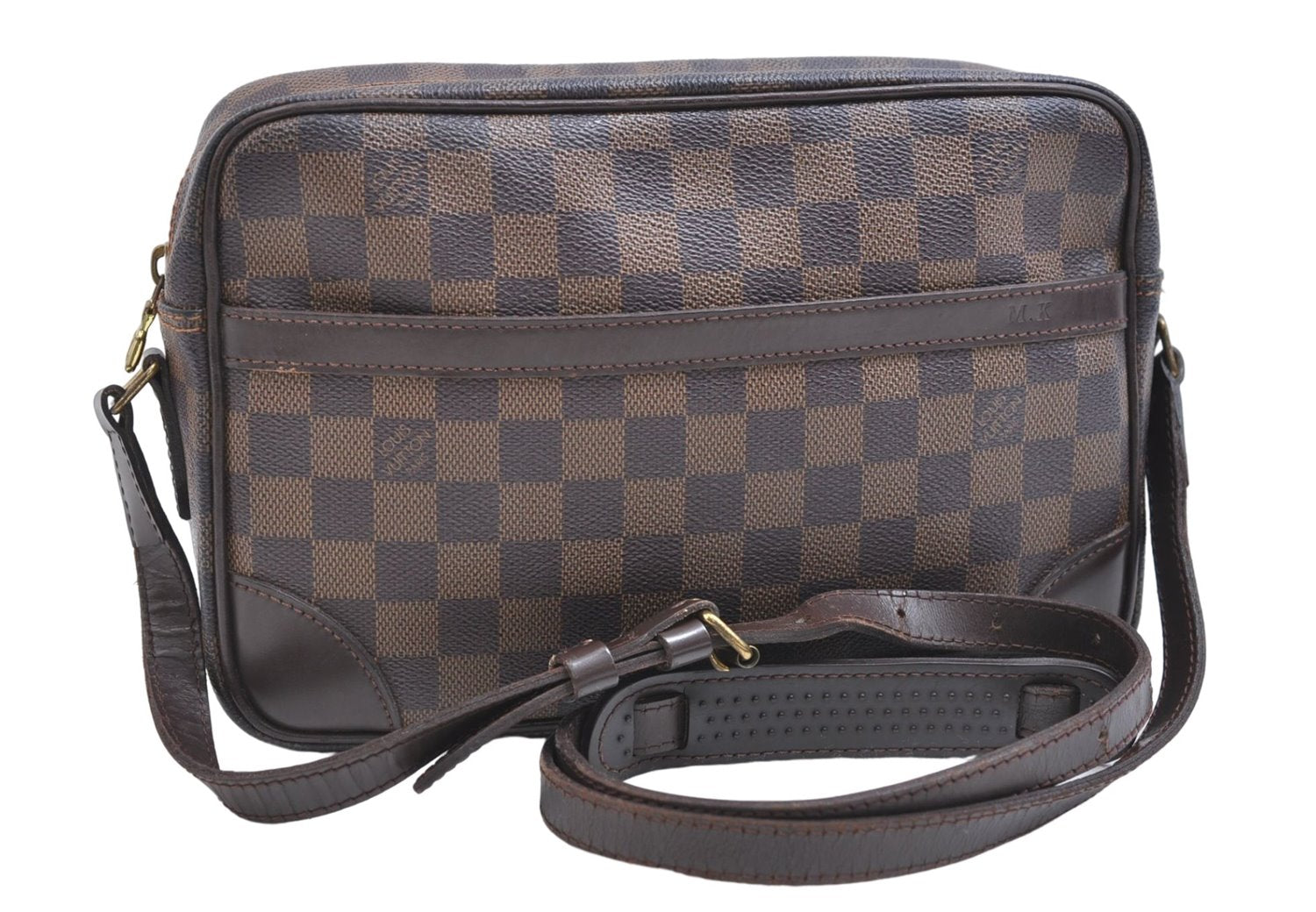 Authentic Louis Vuitton Damier Trocadero 27 Shoulder Cross Bag N48085 LV 7596E