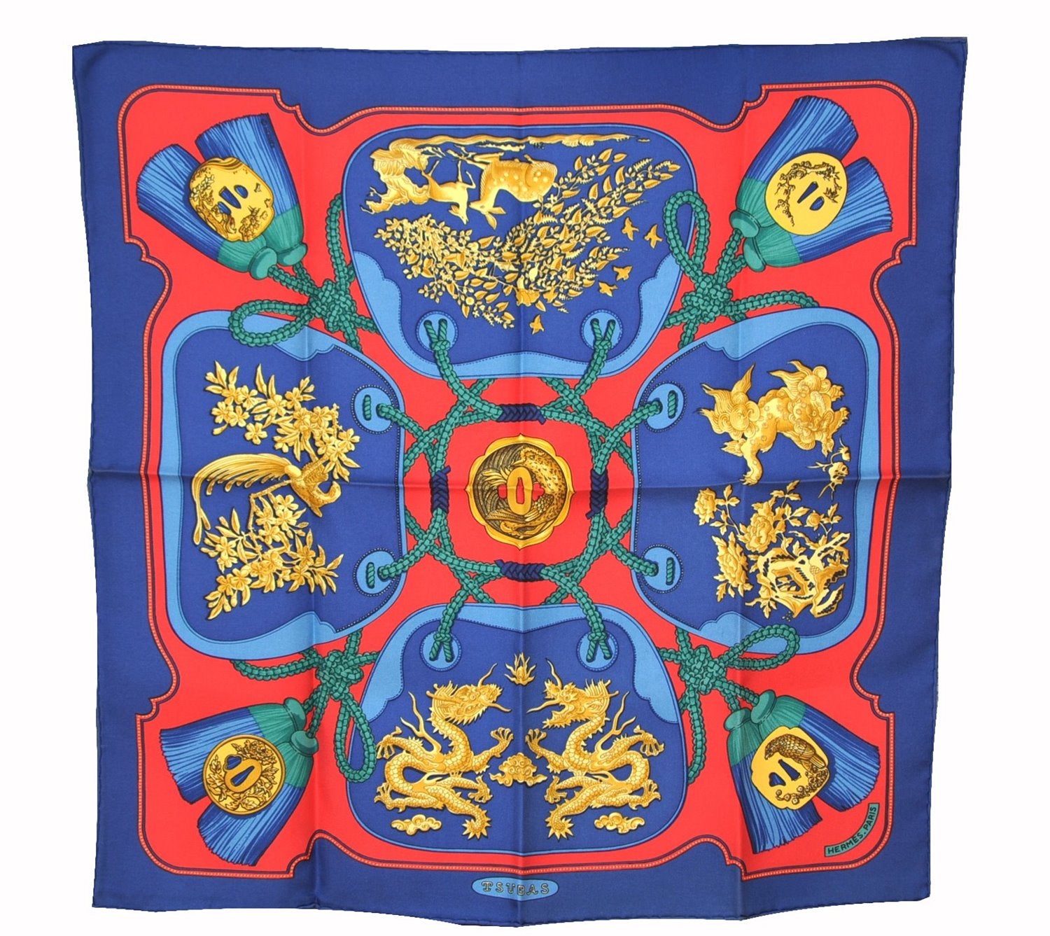 Authentic HERMES Petit Carre 40 Scarf Handkerchief 