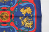 Authentic HERMES Petit Carre 40 Scarf Handkerchief "TSUBAS" Silk Blue 7597F