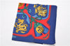 Authentic HERMES Petit Carre 40 Scarf Handkerchief "TSUBAS" Silk Blue 7597F