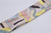 Auth HERMES Twilly Scarf "Perspective Cavaliere" Silk Beige Multicolor 7598C