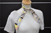 Auth HERMES Twilly Scarf "Perspective Cavaliere" Silk Beige Multicolor 7598C