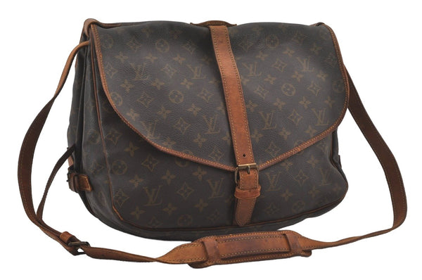 Authentic Louis Vuitton Monogram Saumur 35 Shoulder Cross Bag M42254 LV 7598I