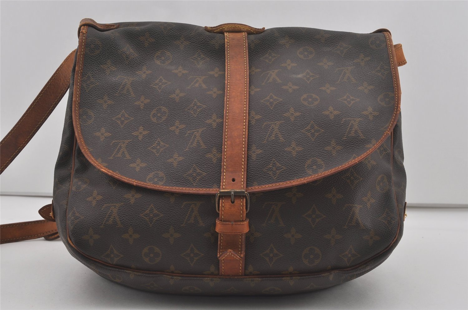 Authentic Louis Vuitton Monogram Saumur 35 Shoulder Cross Bag M42254 LV 7598I