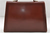 Authentic Ferragamo Gancini Vintage Leather Hand Bag Purse Brown 7600D