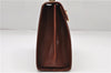 Authentic Ferragamo Gancini Vintage Leather Hand Bag Purse Brown 7600D