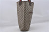 Authentic GUCCI Web Sherry Line Shoulder Tote Bag GG PVC Leather Brown 7601D