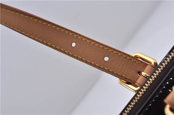 Auth LOUIS VUITTON Vernis Rose Wood Avenue Shoulder Bag Wine Red M93510 LV 7603C