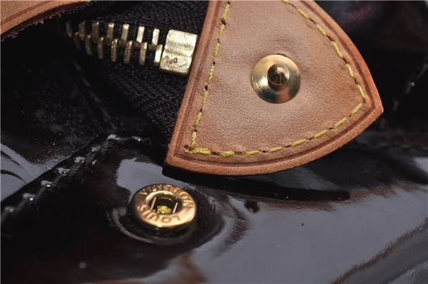 Auth LOUIS VUITTON Vernis Rose Wood Avenue Shoulder Bag Wine Red M93510 LV 7603C