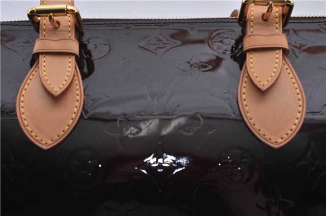 Auth LOUIS VUITTON Vernis Rose Wood Avenue Shoulder Bag Wine Red M93510 LV 7603C