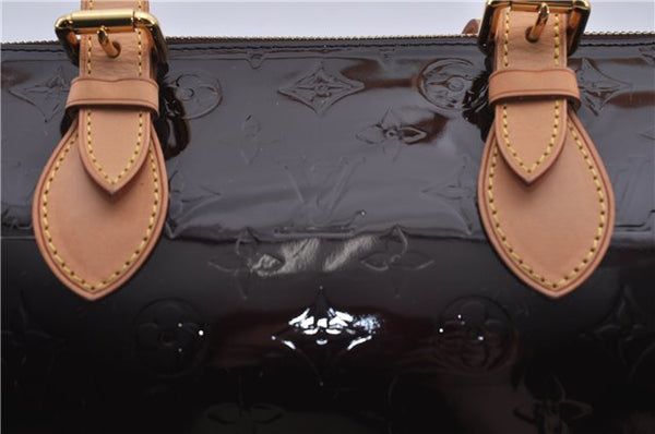 Auth LOUIS VUITTON Vernis Rose Wood Avenue Shoulder Bag Wine Red M93510 LV 7603C